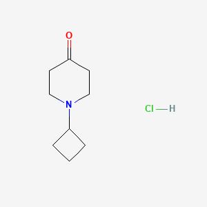 molecular formula C9H16ClNO B599318 1-Cyclobutylpiperidin-4-one hydrochloride CAS No. 1210824-86-4