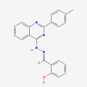 molecular formula C22H18N4O B5993181 2-[(E)-[[2-(4-methylphenyl)quinazolin-4-yl]hydrazinylidene]methyl]phenol 