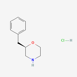 molecular formula C11H16ClNO B599319 (R)-2-benzylmorpholine hydrochloride CAS No. 131887-53-1