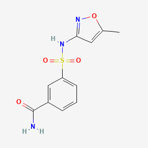 molecular formula C11H11N3O4S B5993210 3-{[(5-methyl-3-isoxazolyl)amino]sulfonyl}benzamide 