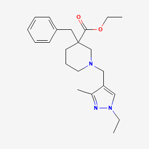 molecular formula C22H31N3O2 B5993234 ethyl 3-benzyl-1-[(1-ethyl-3-methyl-1H-pyrazol-4-yl)methyl]-3-piperidinecarboxylate 