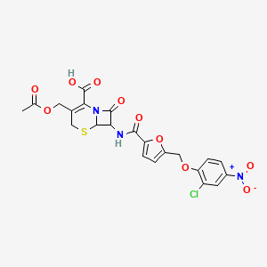 3-[(ACETYLOXY)METHYL]-7-[({5-[(2-CHLORO-4-NITROPHENOXY)METHYL]-2-FURYL}CARBONYL)AMINO]-8-OXO-5-THIA-1-AZABICYCLO[4.2.0]OCT-2-ENE-2-CARBOXYLIC ACID