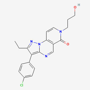 3-(4-chlorophenyl)-2-ethyl-7-(3-hydroxypropyl)pyrazolo[1,5-a]pyrido[3,4-e]pyrimidin-6(7H)-one