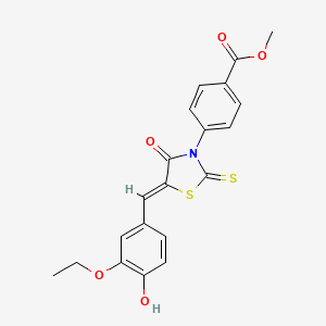 methyl 4-[5-(3-ethoxy-4-hydroxybenzylidene)-4-oxo-2-thioxo-1,3-thiazolidin-3-yl]benzoate