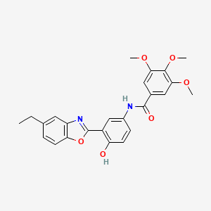 N-[3-(5-ethyl-1,3-benzoxazol-2-yl)-4-hydroxyphenyl]-3,4,5-trimethoxybenzamide