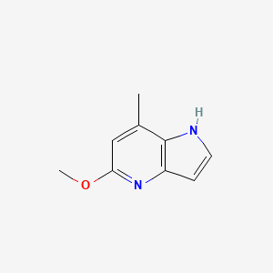 molecular formula C9H10N2O B599328 5-methoxy-7-methyl-1H-pyrrolo[3,2-b]pyridine CAS No. 171780-79-3