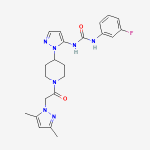 N-(1-{1-[(3,5-dimethyl-1H-pyrazol-1-yl)acetyl]-4-piperidinyl}-1H-pyrazol-5-yl)-N'-(3-fluorophenyl)urea