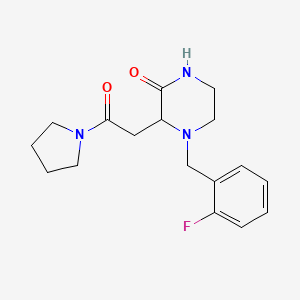 4-[(2-Fluorophenyl)methyl]-3-(2-oxo-2-pyrrolidin-1-ylethyl)piperazin-2-one