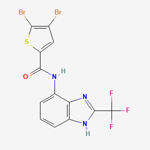 4,5-dibromo-N-[2-(trifluoromethyl)-1H-benzimidazol-4-yl]thiophene-2-carboxamide