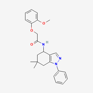 N-(6,6-dimethyl-1-phenyl-4,5,6,7-tetrahydro-1H-indazol-4-yl)-2-(2-methoxyphenoxy)acetamide