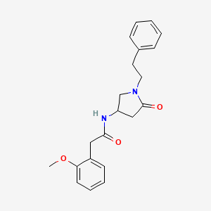 molecular formula C21H24N2O3 B5993350 2-(2-methoxyphenyl)-N-[5-oxo-1-(2-phenylethyl)-3-pyrrolidinyl]acetamide 