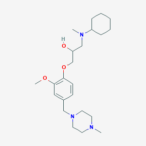 molecular formula C23H39N3O3 B5993351 1-[cyclohexyl(methyl)amino]-3-{2-methoxy-4-[(4-methyl-1-piperazinyl)methyl]phenoxy}-2-propanol 