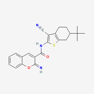 N-[3-CYANO-6-(2-METHYL-2-PROPANYL)-4,5,6,7-TETRAHYDRO-1-BENZOTHIOPHEN-2-YL]-2-IMINO-2H-CHROMENE-3-CARBOXAMIDE