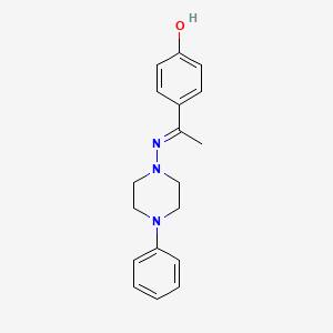 molecular formula C18H21N3O B5993367 4-[N-(4-phenyl-1-piperazinyl)ethanimidoyl]phenol 