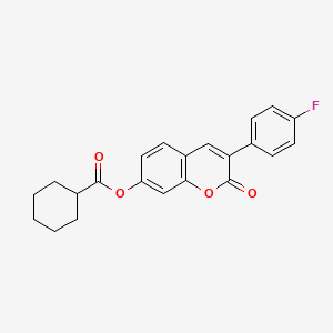 molecular formula C22H19FO4 B5993381 3-(4-fluorophenyl)-2-oxo-2H-chromen-7-yl cyclohexanecarboxylate 