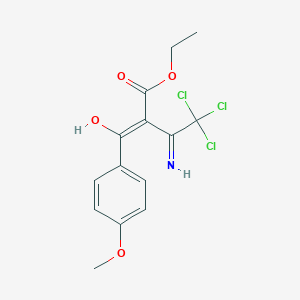 molecular formula C14H14Cl3NO4 B5993387 ethyl 3-amino-4,4,4-trichloro-2-(4-methoxybenzoyl)-2-butenoate 