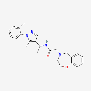 2-(2,3-dihydro-1,4-benzoxazepin-4(5H)-yl)-N-{1-[5-methyl-1-(2-methylphenyl)-1H-pyrazol-4-yl]ethyl}acetamide