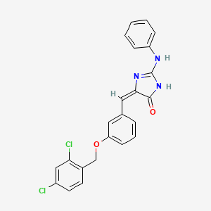 molecular formula C23H17Cl2N3O2 B5993416 5-{3-[(2,4-dichlorobenzyl)oxy]benzylidene}-2-(phenylimino)-4-imidazolidinone 