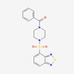 molecular formula C17H16N4O3S2 B5993432 4-[(4-benzoyl-1-piperazinyl)sulfonyl]-2,1,3-benzothiadiazole 