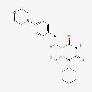 1-cyclohexyl-5-({[4-(4-morpholinyl)phenyl]amino}methylene)-2,4,6(1H,3H,5H)-pyrimidinetrione