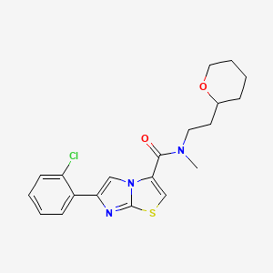 6-(2-chlorophenyl)-N-methyl-N-[2-(tetrahydro-2H-pyran-2-yl)ethyl]imidazo[2,1-b][1,3]thiazole-3-carboxamide