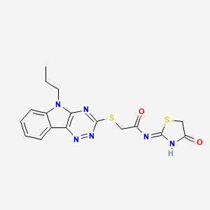 N-(4-oxo-4,5-dihydro-1,3-thiazol-2-yl)-2-[(5-propyl-5H-[1,2,4]triazino[5,6-b]indol-3-yl)thio]acetamide