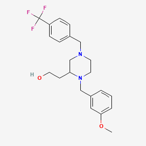 2-{1-(3-methoxybenzyl)-4-[4-(trifluoromethyl)benzyl]-2-piperazinyl}ethanol