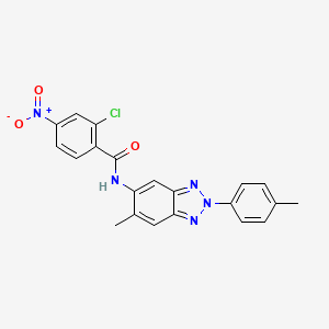 2-chloro-N-[6-methyl-2-(4-methylphenyl)-2H-1,2,3-benzotriazol-5-yl]-4-nitrobenzamide