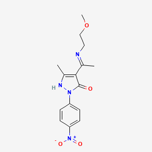 4-[N-(2-methoxyethyl)-C-methylcarbonimidoyl]-5-methyl-2-(4-nitrophenyl)-1H-pyrazol-3-one