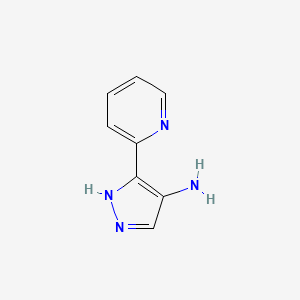 molecular formula C8H8N4 B599359 5-(吡啶-2-基)-1H-吡唑-4-胺 CAS No. 896467-81-5