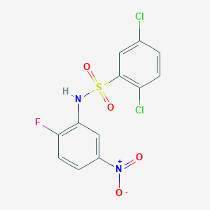 molecular formula C12H7Cl2FN2O4S B5993600 2,5-dichloro-N-(2-fluoro-5-nitrophenyl)benzenesulfonamide 