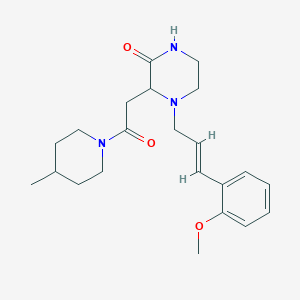 4-[(2E)-3-(2-methoxyphenyl)-2-propen-1-yl]-3-[2-(4-methyl-1-piperidinyl)-2-oxoethyl]-2-piperazinone