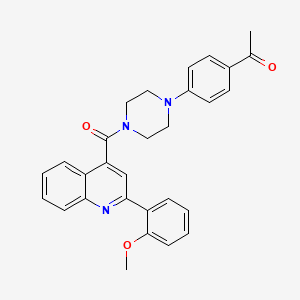 molecular formula C29H27N3O3 B5993616 1-[4-(4-{[2-(2-methoxyphenyl)-4-quinolinyl]carbonyl}-1-piperazinyl)phenyl]ethanone 