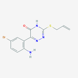 molecular formula C12H11BrN4OS B5993635 3-(allylthio)-6-(2-amino-5-bromophenyl)-1,2,4-triazin-5-ol 