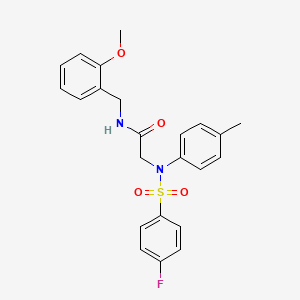 molecular formula C23H23FN2O4S B5993662 2-(N-(4-fluorophenyl)sulfonyl-4-methylanilino)-N-[(2-methoxyphenyl)methyl]acetamide 