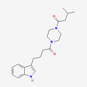 3-{4-[4-(3-methylbutanoyl)-1-piperazinyl]-4-oxobutyl}-1H-indole