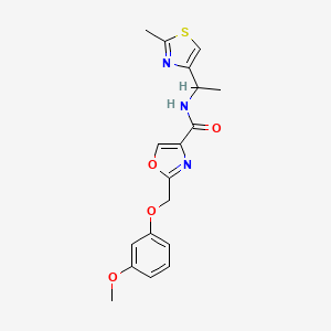 molecular formula C18H19N3O4S B5993701 2-[(3-methoxyphenoxy)methyl]-N-[1-(2-methyl-1,3-thiazol-4-yl)ethyl]-1,3-oxazole-4-carboxamide 