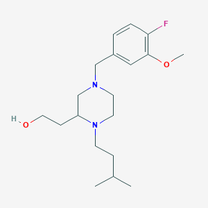 2-[4-(4-fluoro-3-methoxybenzyl)-1-(3-methylbutyl)-2-piperazinyl]ethanol