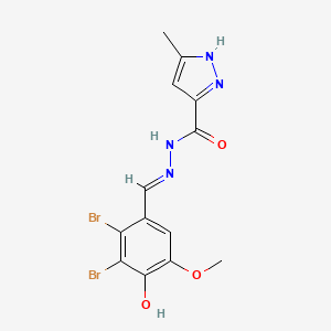 N'-(2,3-dibromo-4-hydroxy-5-methoxybenzylidene)-3-methyl-1H-pyrazole-5-carbohydrazide