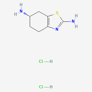 molecular formula C7H13Cl2N3S B599379 (S)-4,5,6,7-Tetrahydrobenzo[d]thiazole-2,6-diamine dihydrochloride CAS No. 106092-10-8