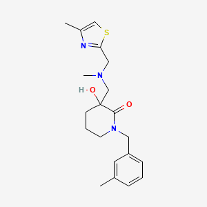 3-hydroxy-1-(3-methylbenzyl)-3-({methyl[(4-methyl-1,3-thiazol-2-yl)methyl]amino}methyl)-2-piperidinone