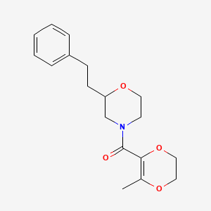 molecular formula C18H23NO4 B5993810 4-[(3-methyl-5,6-dihydro-1,4-dioxin-2-yl)carbonyl]-2-(2-phenylethyl)morpholine 