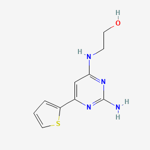 molecular formula C10H12N4OS B599382 2-{[2-Amino-6-(2-thienyl)-4-pyrimidinyl]amino}ethanol CAS No. 832075-92-0
