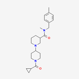 molecular formula C24H35N3O2 B5993827 1-[1-(cyclopropanecarbonyl)piperidin-4-yl]-N-methyl-N-[(4-methylphenyl)methyl]piperidine-3-carboxamide 