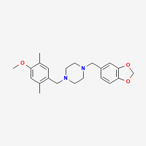 1-(1,3-benzodioxol-5-ylmethyl)-4-[(4-methoxy-2,5-dimethylphenyl)methyl]piperazine