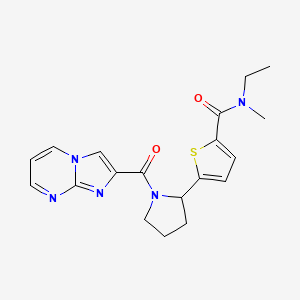 N-ethyl-5-[1-(imidazo[1,2-a]pyrimidine-2-carbonyl)pyrrolidin-2-yl]-N-methylthiophene-2-carboxamide