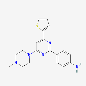 molecular formula C19H21N5S B599386 4-(4-(4-Methylpiperazin-1-yl)-6-(thiophen-2-yl)pyrimidin-2-yl)aniline CAS No. 832076-05-8