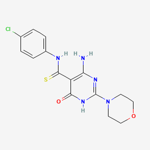 molecular formula C15H16ClN5O2S B5993876 4-amino-N-(4-chlorophenyl)-2-(4-morpholinyl)-6-oxo-1,6-dihydro-5-pyrimidinecarbothioamide 