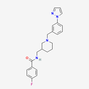 4-fluoro-N-({1-[3-(1H-pyrazol-1-yl)benzyl]-3-piperidinyl}methyl)benzamide