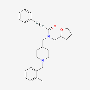 N-{[1-(2-methylbenzyl)-4-piperidinyl]methyl}-3-phenyl-N-(tetrahydro-2-furanylmethyl)-2-propynamide